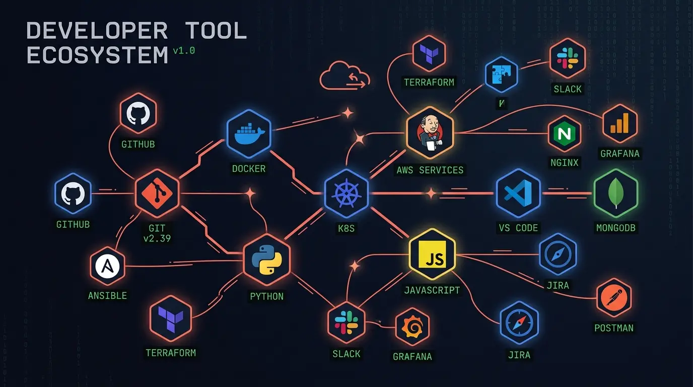 Collection of Claude Code skill icons connected in a constellation pattern
